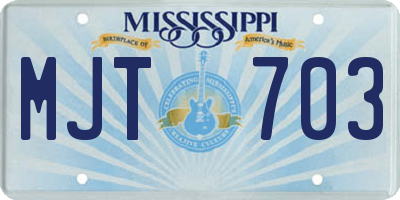 MS license plate MJT703