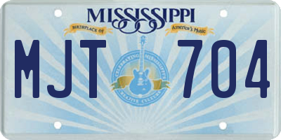 MS license plate MJT704