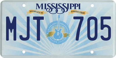 MS license plate MJT705