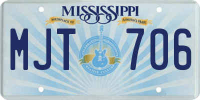 MS license plate MJT706