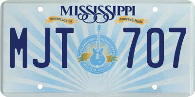 MS license plate MJT707