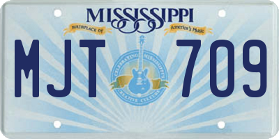 MS license plate MJT709