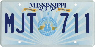 MS license plate MJT711