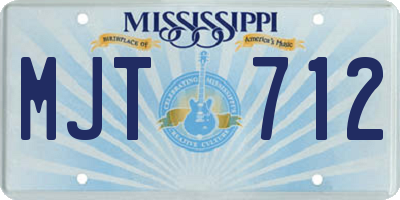 MS license plate MJT712