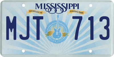 MS license plate MJT713