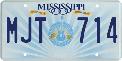 MS license plate MJT714