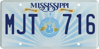 MS license plate MJT716