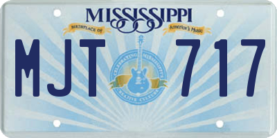 MS license plate MJT717