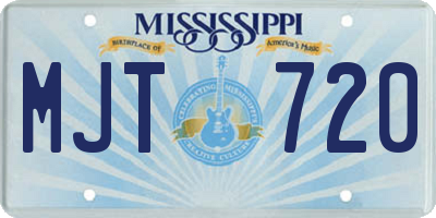 MS license plate MJT720