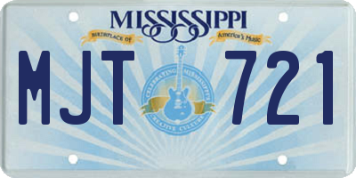 MS license plate MJT721