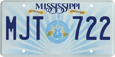 MS license plate MJT722