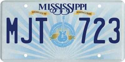 MS license plate MJT723