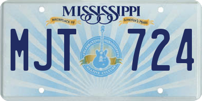 MS license plate MJT724
