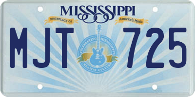 MS license plate MJT725