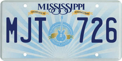 MS license plate MJT726