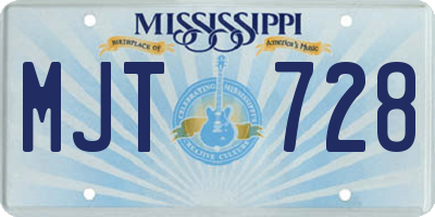 MS license plate MJT728