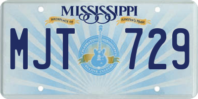 MS license plate MJT729