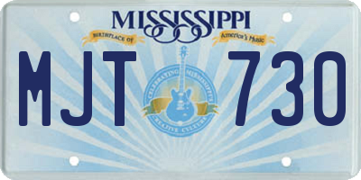 MS license plate MJT730
