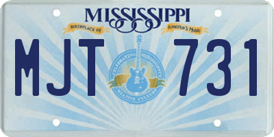 MS license plate MJT731