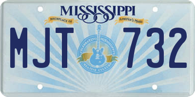 MS license plate MJT732