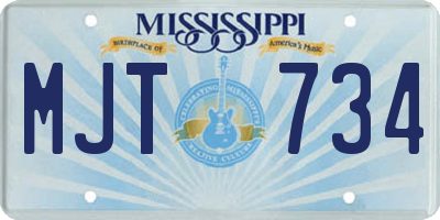 MS license plate MJT734