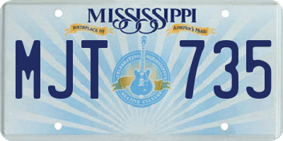 MS license plate MJT735