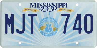 MS license plate MJT740