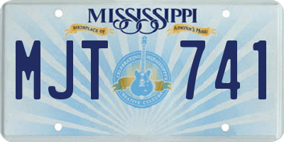 MS license plate MJT741