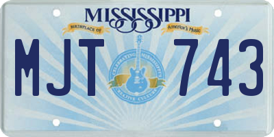 MS license plate MJT743