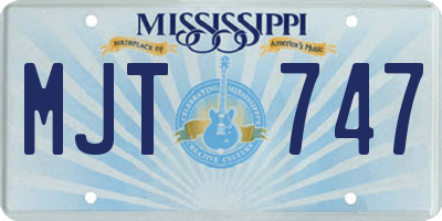MS license plate MJT747