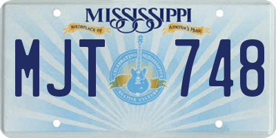 MS license plate MJT748