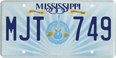 MS license plate MJT749