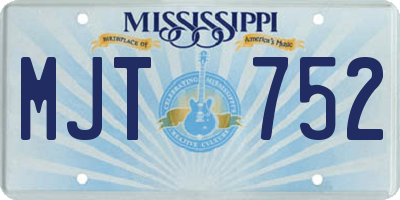 MS license plate MJT752