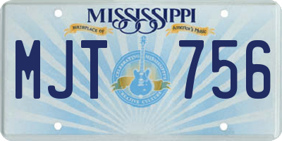 MS license plate MJT756