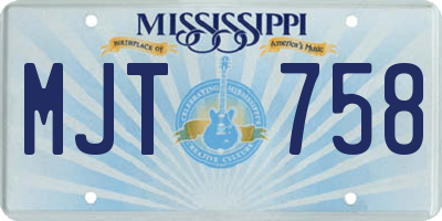 MS license plate MJT758