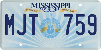 MS license plate MJT759
