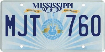 MS license plate MJT760