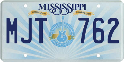 MS license plate MJT762