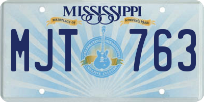 MS license plate MJT763