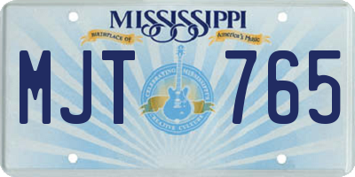 MS license plate MJT765