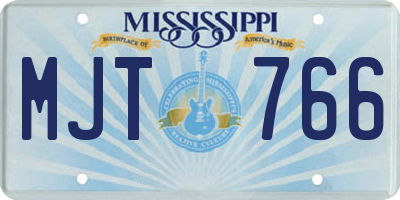 MS license plate MJT766