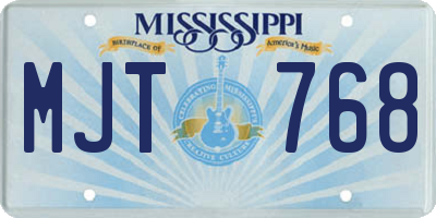 MS license plate MJT768