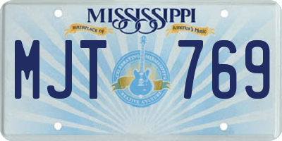 MS license plate MJT769