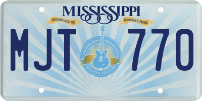 MS license plate MJT770