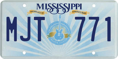 MS license plate MJT771