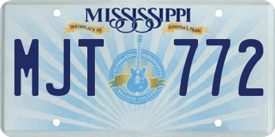 MS license plate MJT772