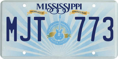 MS license plate MJT773