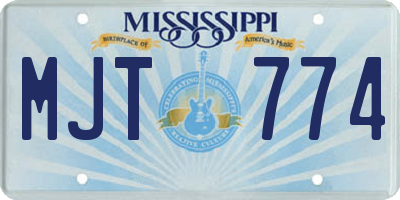 MS license plate MJT774