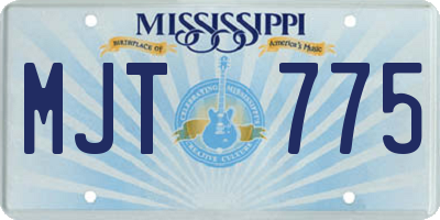 MS license plate MJT775