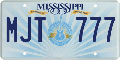 MS license plate MJT777